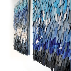 Blue Frayed Diptych by ReCheng Tsang 