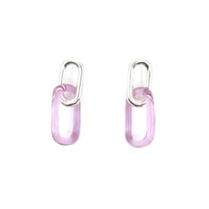 Purple Oval Link Earrings by Jane D'Arensbourg 
