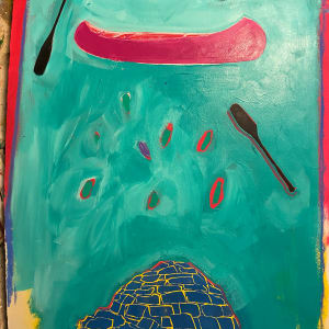 Igloo, Canoe, and Paddles - Neebish by Meg Bernet