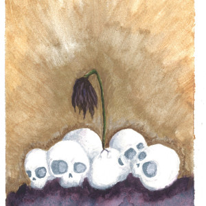 Skulls Dead Flower by Krystlesaurus