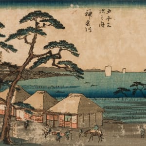 台の茶屋　浅間下 (No. 4, Teahouses on the Bluff, Below Asama), from  東海道四 五十三次之内 (蔦屋版)（The Tôkaidô Road, The Fifty-three Stations ) by 歌川(Utagawa) 広重(Hiroshige)
