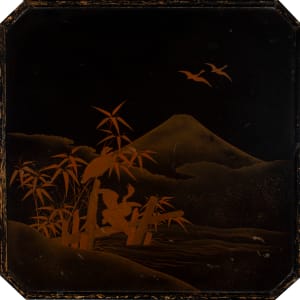 Japanese Lacquer Tray with Geese by Unknown