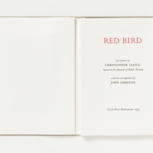 Red Bird (with poem by Christopher Logue) by John Christie 