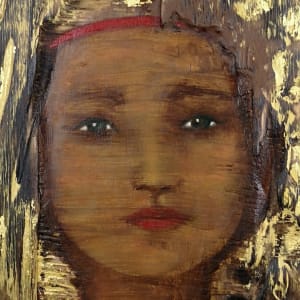 tema-icon 103  Image: Thonett Icon Painting 103. Collaboration work between Markus Thonett (background in mixed media) and Tessa Thonett (face in oils)