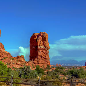 Balanced Rock, the Golden Hour before Sunset by Rodney Buxton
