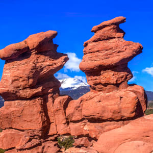 Siamese Twins and Pikes Peak, Morning by Rodney Buxton