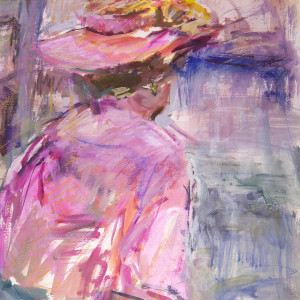 Waiting- Lady in Pink by Sibyl Bayne