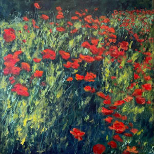 Poppies on King I  36.07546N 79.10113W by Thomas Stevens