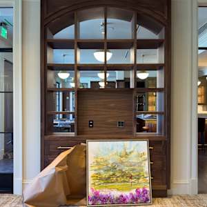 Lingering Late Light at #6 by Deborah Llewellyn  Image: About to be installed!