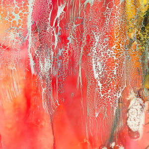 Red Joy Blooms in The Truffula Grove #1 by Deborah Llewellyn  Image: detail
