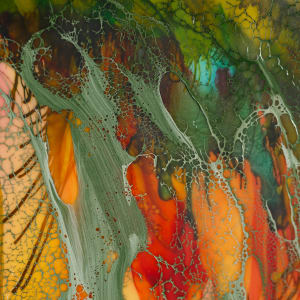 Red Joy Blooms in The Truffula Grove #2 by Deborah Llewellyn  Image: detail