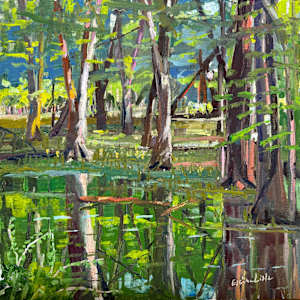 Trees on the Canal by Elaine Lisle