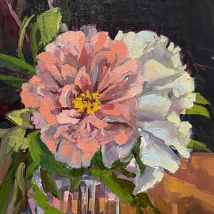 Peonies in glass by Elaine Lisle