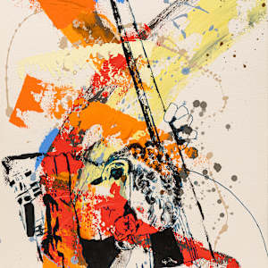 Bass Player, Quick Draw Series by Al Moretti