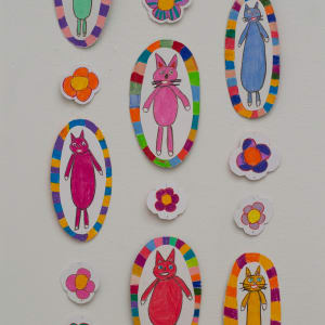 Cats and Flowers Mobile by Cindy Johnson