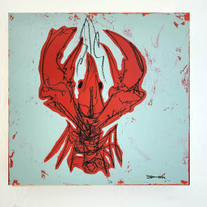 Crawfish on canvas #11 by Dirk Guidry 