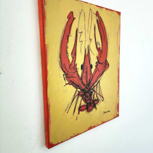 Crawfish on canvas #15 by Dirk Guidry 
