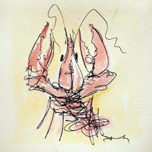 Crawfish on paper #9 by Dirk Guidry 