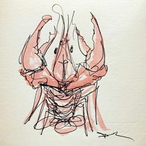 Crawfish on paper #11 by Dirk Guidry 