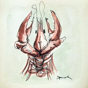 Crawfish on paper #4 by Dirk Guidry 