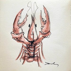 Crawfish on paper #5 by Dirk Guidry 