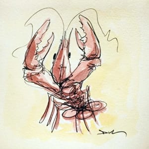 Crawfish on paper #6 by Dirk Guidry 