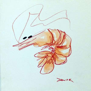 Shrimp on paper #3 by Dirk Guidry 