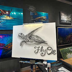 Finns Friend by James Norman Paukert  Image: Foam core backing for piece . 
Dedication to a awesome collector and home ! 