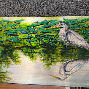 Blue Heron Reflection by James Norman Paukert 