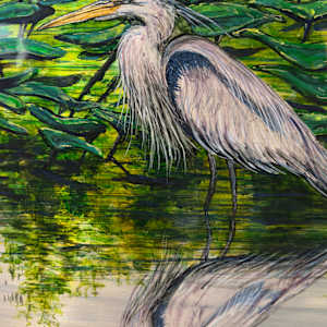 Blue Heron Reflection by James Norman Paukert 