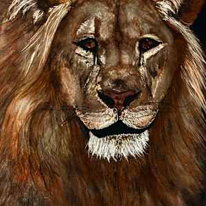 The King for now by James Norman Paukert  Image: Reflective metal painting ... much of this piece is ground into the surface of the aluminum. On off hand made art original.