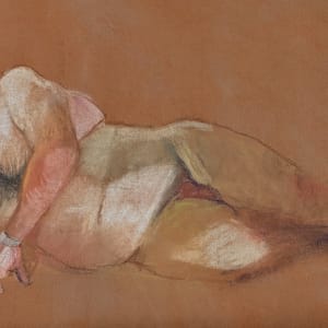 Life drawing male study pastel 1986 by James Norman Paukert