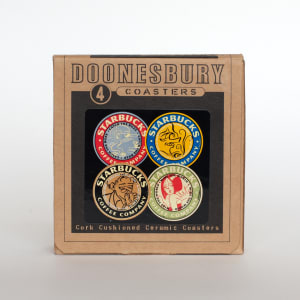 "Starbucks - Doonesbury 4-set Coasters" by Garry Trudeau, Image 1.