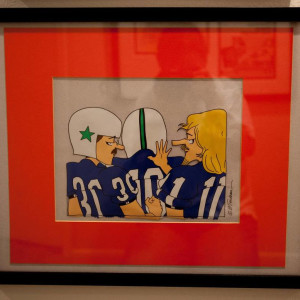 "Zonker & Mike in the Huddle" by Garry Trudeau
