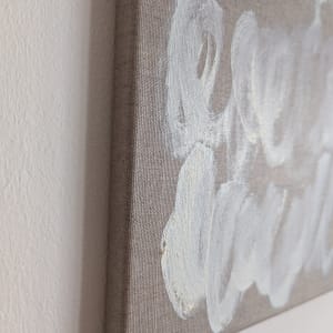 Warm White no 10 by Anniek Verholt  Image: Detail showing edge of stretched canvas