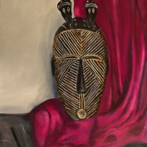 Still Life - Mask and Red Drapery by Eric Sanders