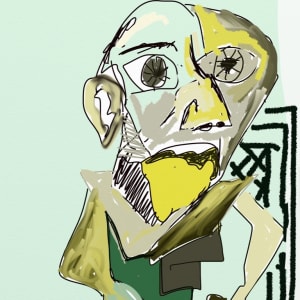 Self Portrait - ode to Picasso by Eric Sanders