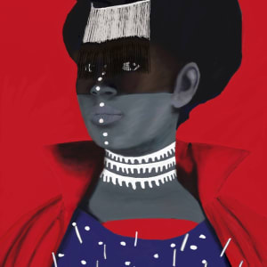 Woman in Red and Blue by Eric Sanders