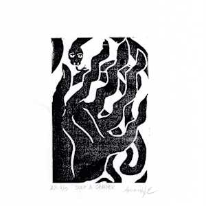 Block Print, 'Such A Charmer' Proof 2 by Anna Lyle, Image 1.