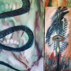 An Untitled Painting on Cardboard by Anna Lyle 