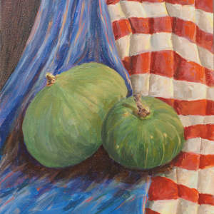 Chao's Winter Squash on Cambodian Silk by Carrie Arnold