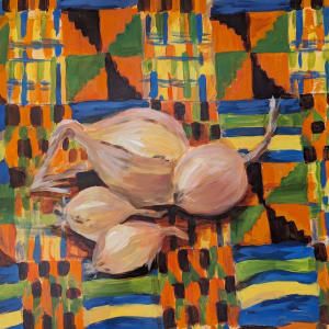 Tiberius' Onions on Kenyan Fabric by Carrie Arnold