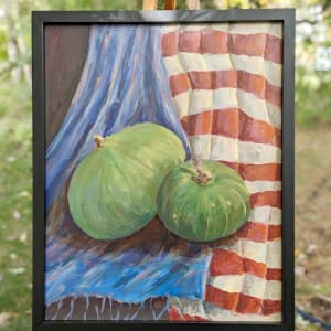 Chao's Winter Squash on Cambodian Silk by Carrie Arnold