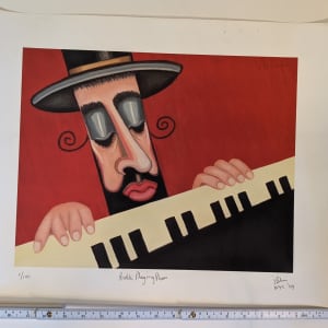 Rabbi Playing Piano by Jonathan Blum 