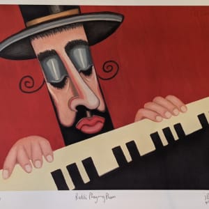 Rabbi Playing Piano by Jonathan Blum
