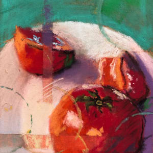 Tomatoes on  White Plate by Laura Hunt