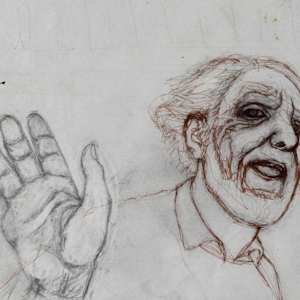 Tracing - Old Man Dancing #7 (Waving) by Leopold Segedin