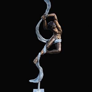 GRAVITY UNBOUND 1/2 LIFE SIZE (MALE) by JACINTHE LACROIX. MASTER SCULPTOR AND ARTIST, Image 12.