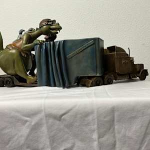 WIDE LOAD. TRACTOR TRAILER by JACINTHE LACROIX. MASTER SCULPTOR AND ARTIST 