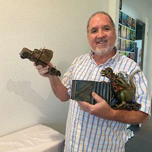 WIDE LOAD. TRACTOR TRAILER by JACINTHE LACROIX. MASTER SCULPTOR AND ARTIST 